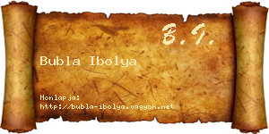 Bubla Ibolya névjegykártya